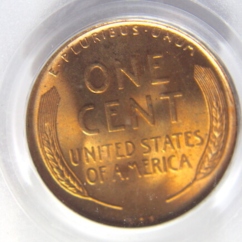 1909 VDB PCGS 1C MS 64 RD ROTATED DATE WHEAT PENNY LINCOLN