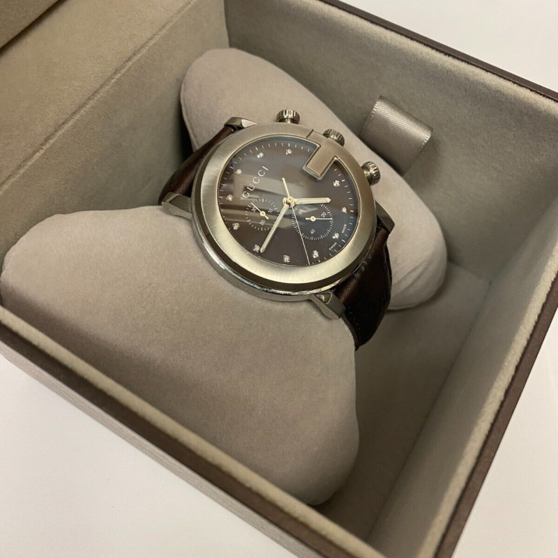 GUCCI G-Round 101M Brown Dial Men's Quartz Watch, Box [Near Mint]