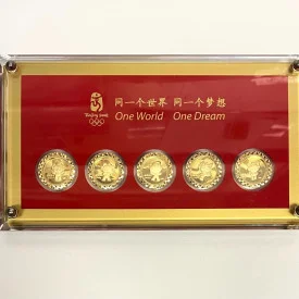 Olympic Games Mascots One World One Dream Gold Plated Medallion Set