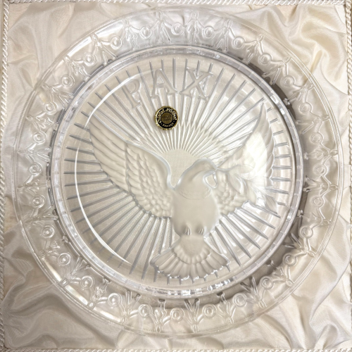 Cristal d'Albret Peace Plate PAX by Gilbert Poillerat Ltd Ed #1880 w/COA & Box Cristal d'Albret Peace Plate PAX by Gilbert Poillerat Ltd Ed #1880 w/COA & Box