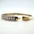 Sterling 925 Signed CN FZN Three Row Cubic Zircon Hinged Bangle 8.2''