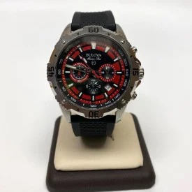 Bulova Watch Red Dial Quartz 46 mm