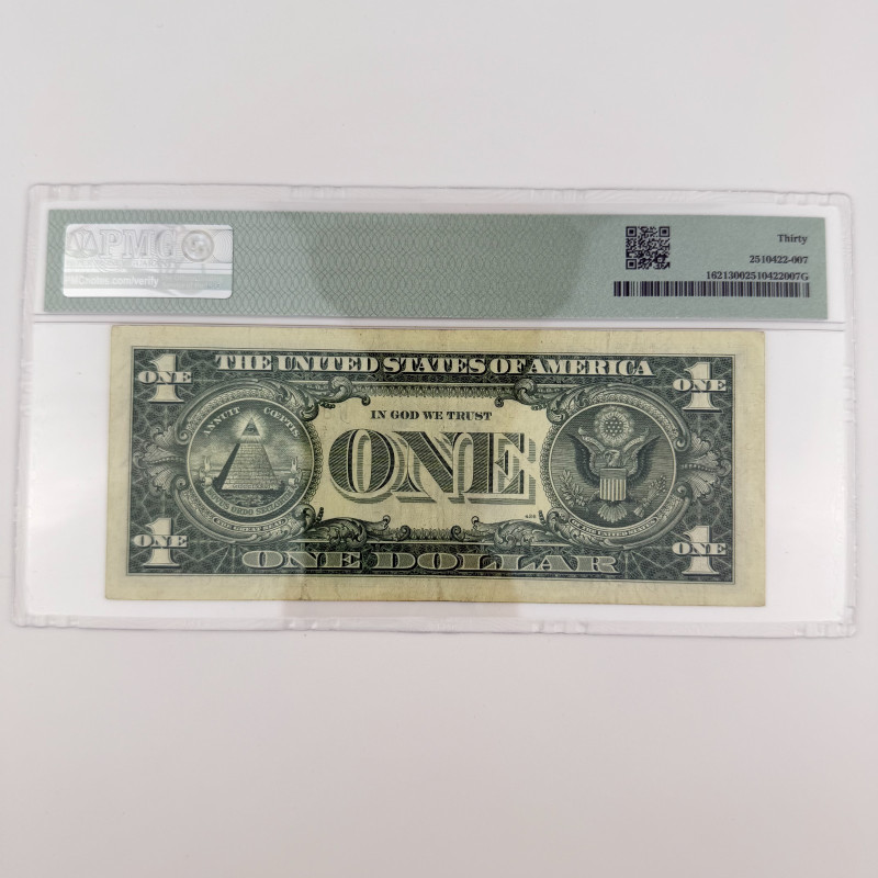 1957B $1 Silver Certificate Fr. 1621 WA Block PMG 30 Granahan/Dillon W80702678A