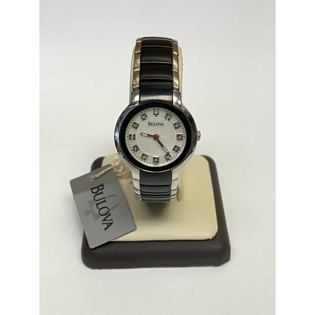 Bulova Women's Stainless Steel Diamond Two-Tone black and white