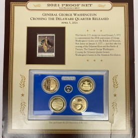 2021 San Francisco Mint Proof Set with General George Washington Stamp