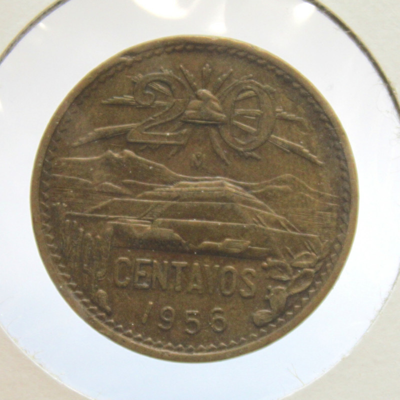 1956 -Mexico ESTADOS UNIDOS MEXICANOS 20 Centavos KM# 439