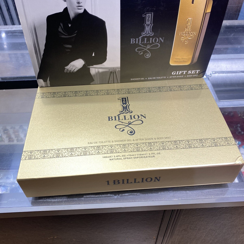 Set 1 Billion Men Shower Gel, Eau De Toilette, after Shave, Body Mist Set 1 Billion Men Shower Gel, Eau De Toilette, after Shave, Body Mist