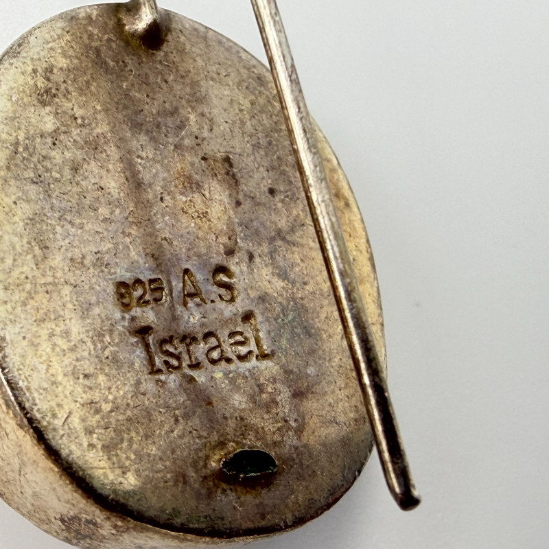 Vintage Israel Red Coral Earrings 925 Sterling Silver Drop Dangle