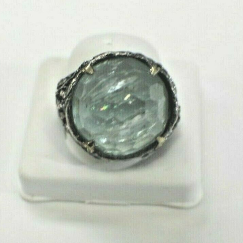 Antique Russian Silver 925 Designed With White Mineral Stone Size 8 RING Antique Russian Silver 925 Designed With White Mineral Stone Size 8 RING