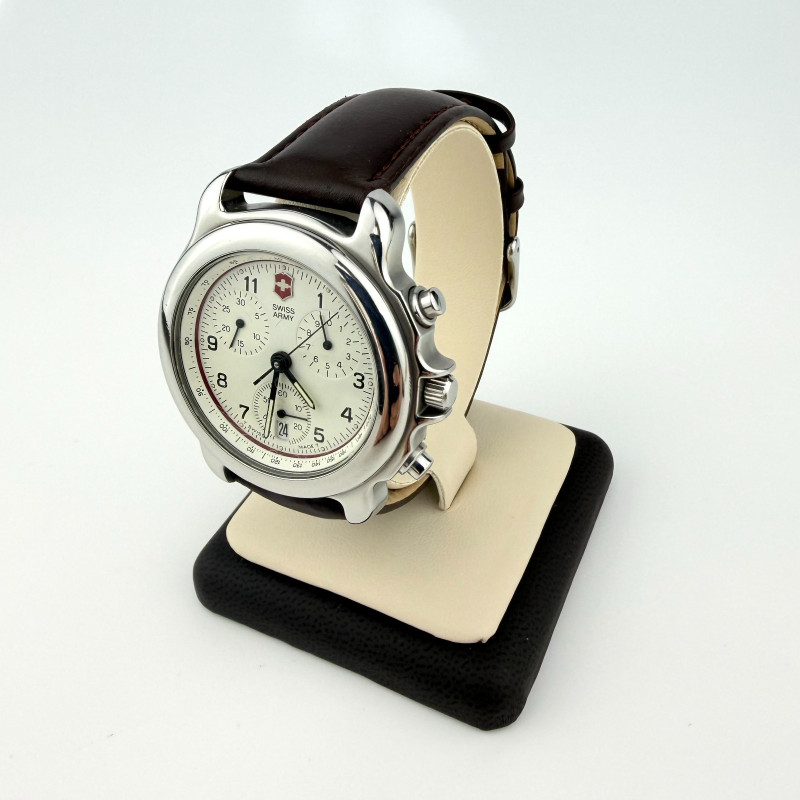 Victorinox Swiss Army Chronograph Men's Watch Stainless St. Brown Leather Strap