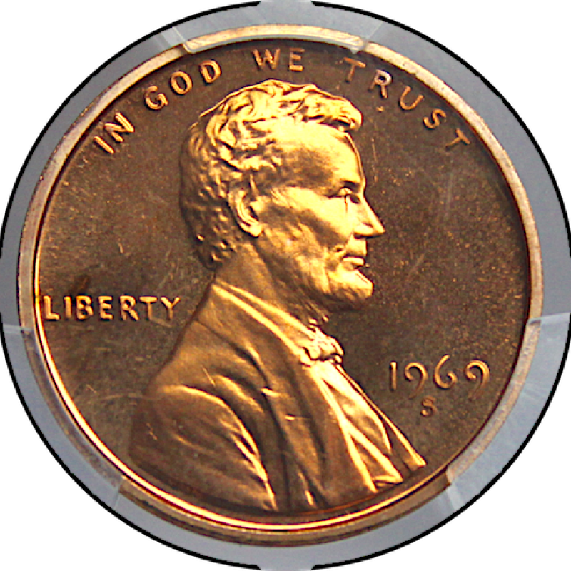 1969-S PCGS PR67RD CAM LINCOLN MEMORIAL PENNY 1C 