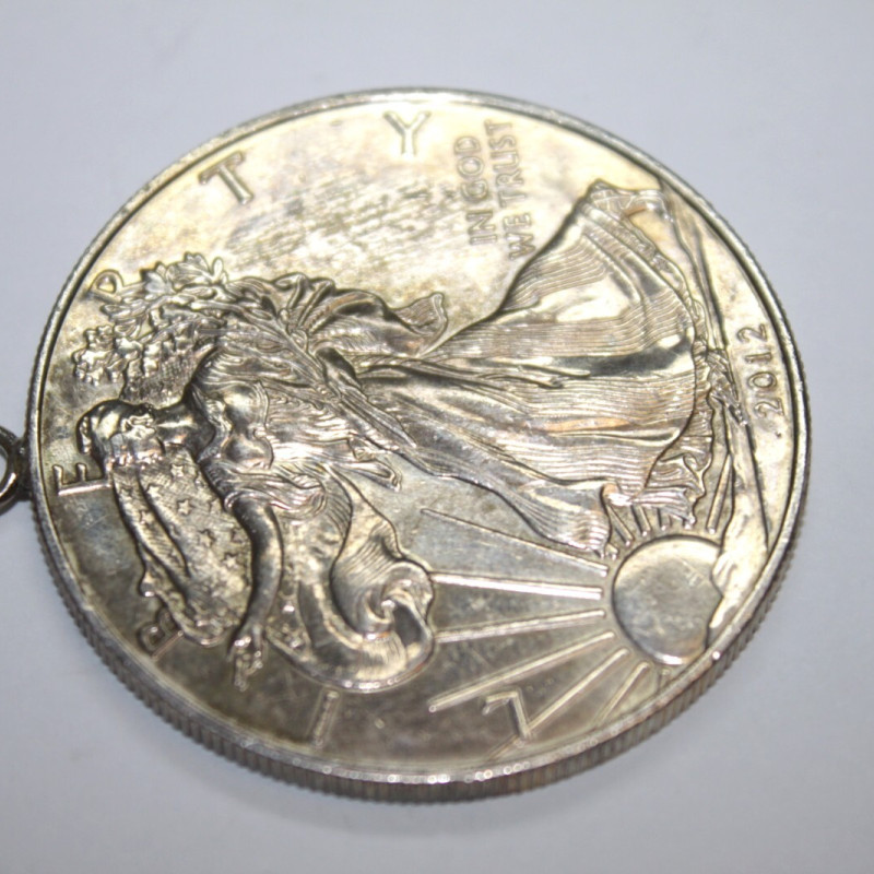 Pendant 2012 American Silver Eagle 1 Troy Oz .999 Fine Silver Pendant 2012 American Silver Eagle 1 Troy Oz .999 Fine Silver