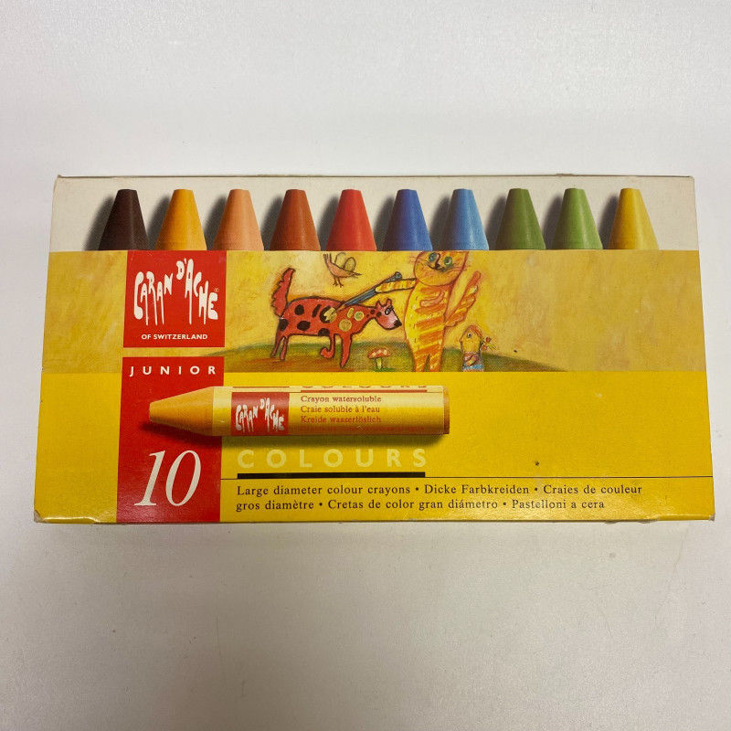 Caran d'Ache Junior 10 Large Watersoluble Crayons NEW Kids Set Swiss | 283000
