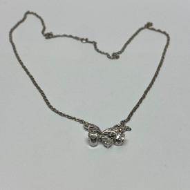 Diamond Pendant With A Neck Chain. Mounting is Made of 14 Kt Gold