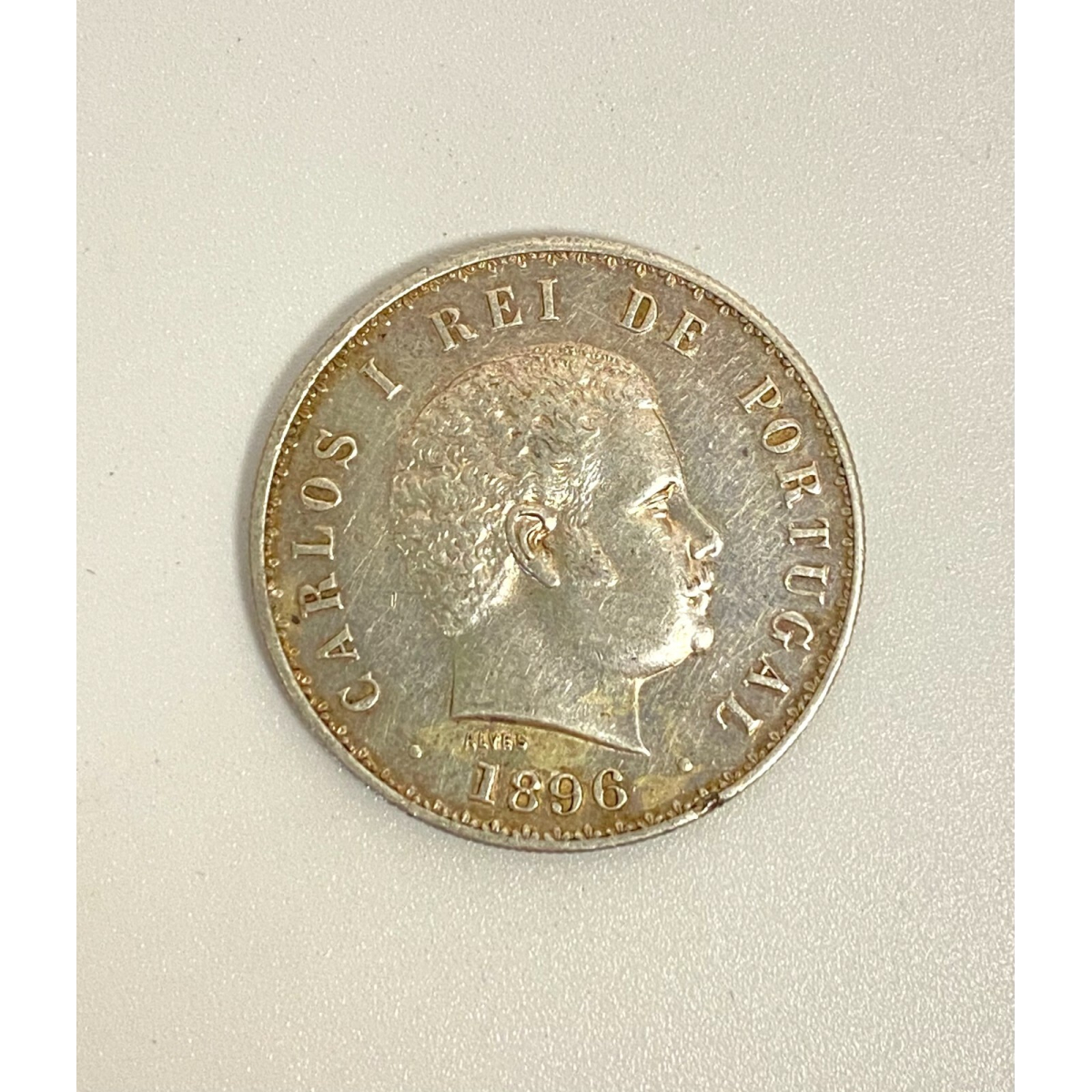 1896 Portugal 500 Reis Silver Coin