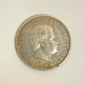 1896 Portugal 500 Reis Silver Coin