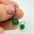 Sterling Silver Natural Green Jade Gems Round Beads Hook Earrings