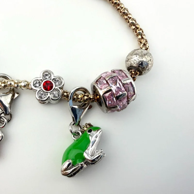 925 Sterling Silver Italian RCI Bracelet With Cute Charms, 7.5 ich
