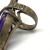Vintage Large  Amethyst and Marcasites Sterling Silver Ring Size 7