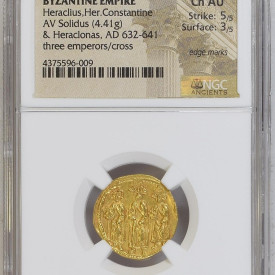 BYZANTINE EMPIRE AD 632-641 Heraclius,Her.Constantine  AV Solidus