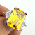 925 Silver Yellow CZ Stone Ring Emerald Cut Center Trillion Sides Sz 7