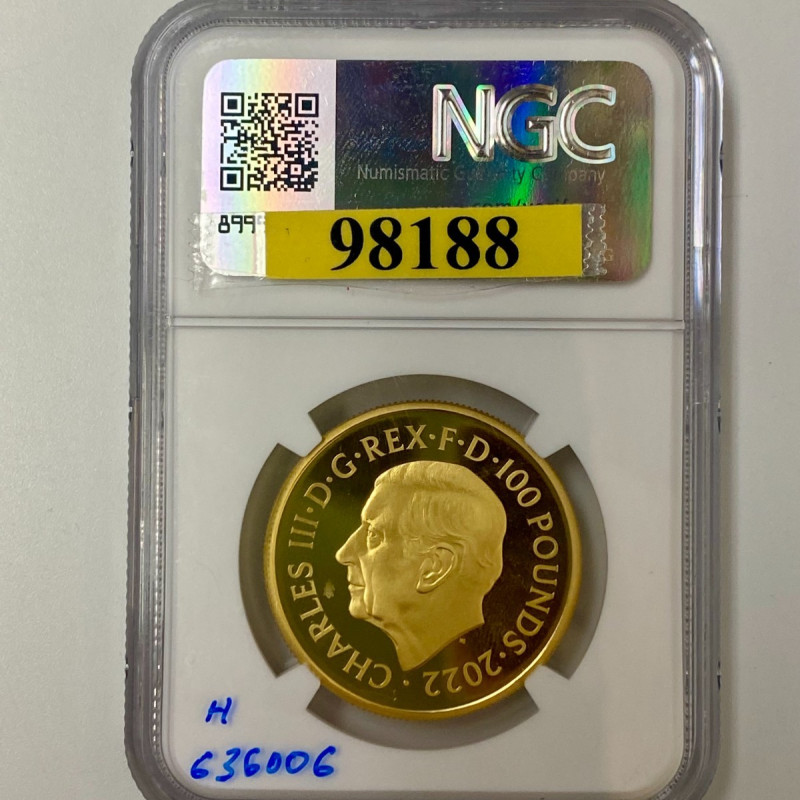 Great Britain 100 Pounds 2022 Gold 1oz HM QE II Memorial, NGC PF 69 UC Great Britain 100 Pounds 2022 Gold 1oz HM QE II Memorial, NGC PF 69 UC
