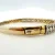 Sterling 925 Signed CN FZN Three Row Cubic Zircon Hinged Bangle 8.2''