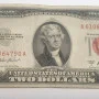 1953 A TWO DOLLAR BILL $2 NOTE /FANCY RED SEAL OLD PAPER US CURRENCY BILL