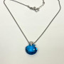 Swarovski Crystal Necklace Blue Scallop Clam Shell Pendant 17"