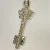 Justin Davis Sterling Silver Key Pendant with Crown and Skull Design, 3 inches