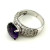 925 Silver Ring Purple Amethyst and White Zircon,  Size 11