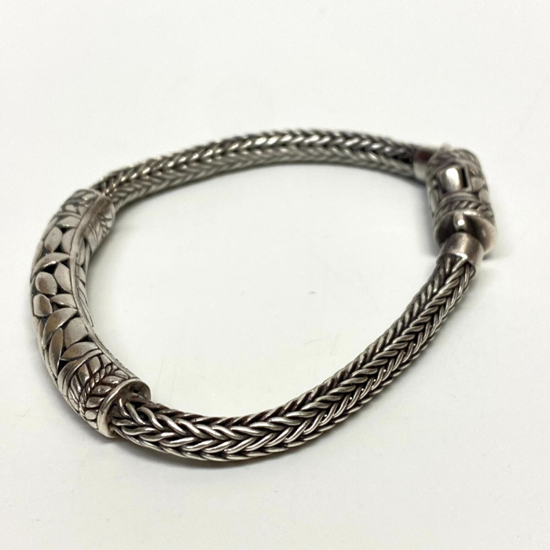 Annika Witt Bali Sterling Silver Bracelet ATI ID .925 Wheat Leaf Design 7.5&quo Annika Witt Bali Sterling Silver Bracelet ATI ID .925 Wheat Leaf Design 7.5&quo