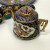 Cloisonne Enamel Chinese Miniature Tea Set Teapot Cups Tray Doll Child Blue