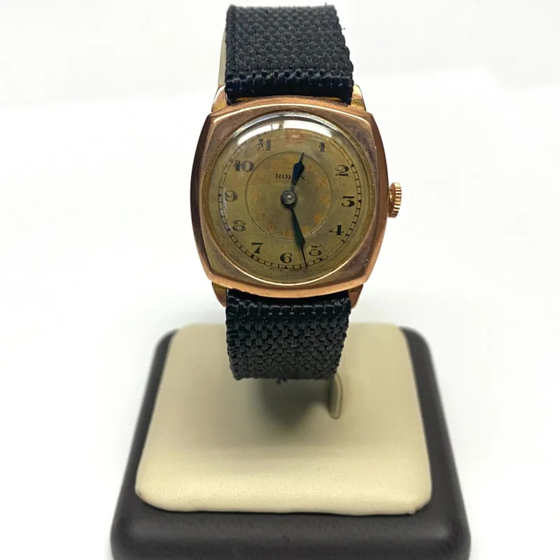 Rolex World's Records Geneve Suisse Gold Medal 9k Square Watch, 1920s