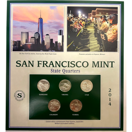 Limited-edition commemorative State Quarters, issued 2014. Brilliant condition