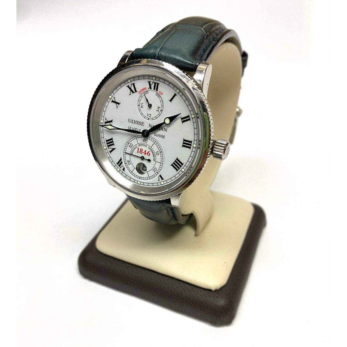 Ulysse Nardin Marine Chronomaster Ref-263-22 Automatic 38mm White Dial B&P