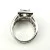 YGI Square Cubic Zirconia Engagement Ring Silver Plated Size 7