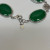 GREEN JADE STONE 925 STERLING SILVER LINK CHAIN BRACELET 7" GREEN JADE STONE 925 STERLING SILVER LINK CHAIN BRACELET 7"
