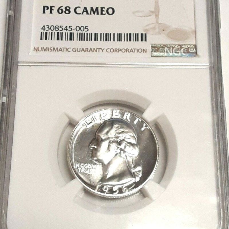 NGC 1956 George Washington 25c PF 68 CAMEO Mint Coin