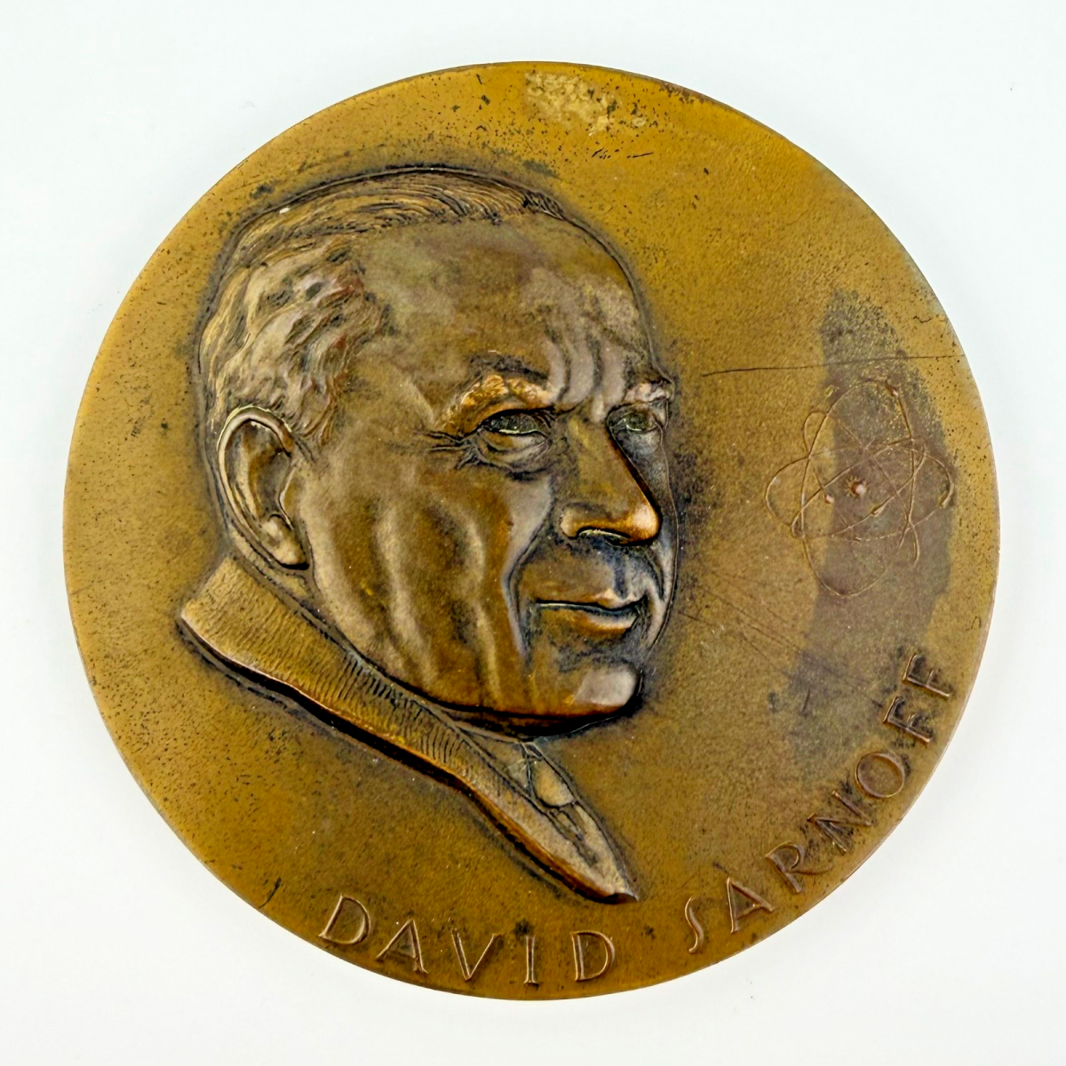 1956 David Sarnoff 50th Anniversary At RCA 3" 77mm Bronze Medal by Medallic Art