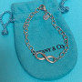 Tiffany & Co Silver Figure Eight Infinity Thick Oval Chain 7.25 Bracelet POUCH