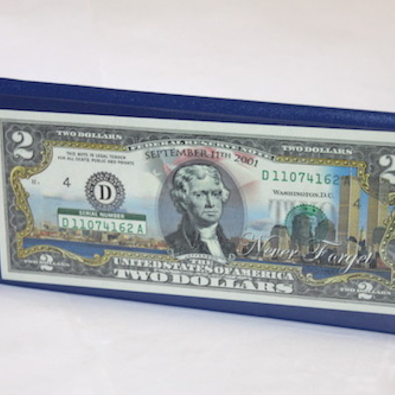 10th Anniversary 9/11 Commemorative Colorized $2 Banknote
