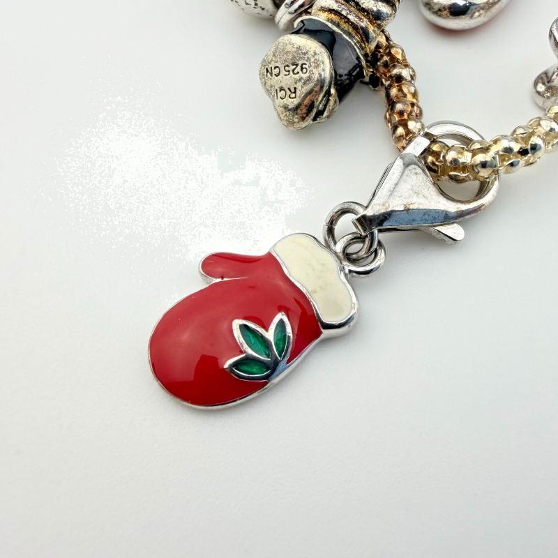 925 Sterling Silver Italian RCI Bracelet With Cute Charms, 7.5 ich