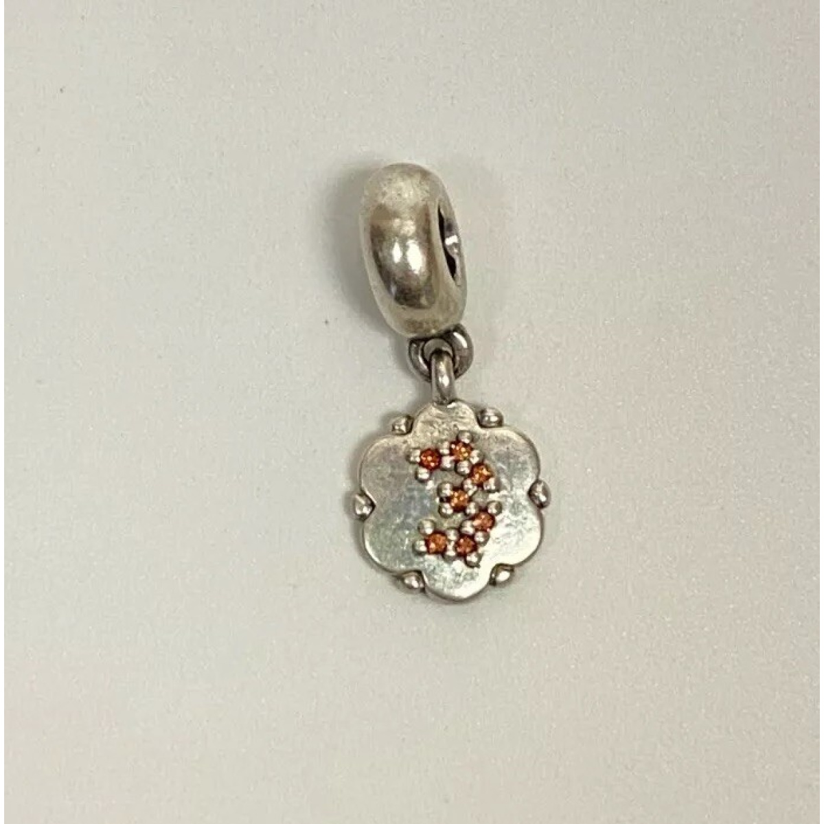 Pandora Silver Special Number 3 Dangle with Garnet - 790550GA3