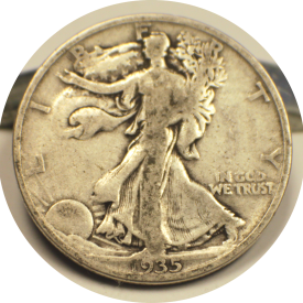 1935 Liberty Walking Half Dollar Silver Coin #007