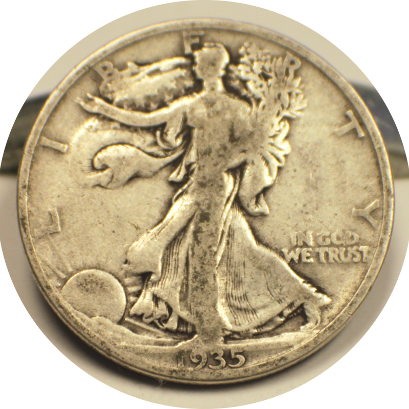 1935 Liberty Walking Half Dollar Silver Coin #007 1935 Liberty Walking Half Dollar Silver Coin #007