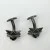 Mid Century Signed Hand Crafted Silver And Garnet Cufflinks
