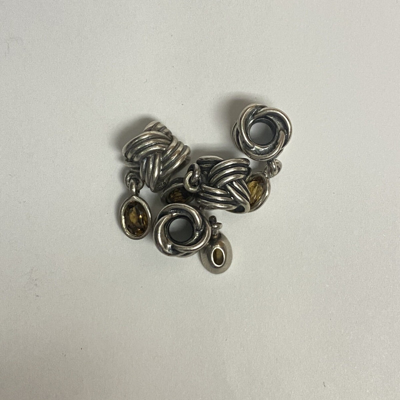 Sterling Silver Amber Gems Screw-on Bead for Charm Bracelets #4