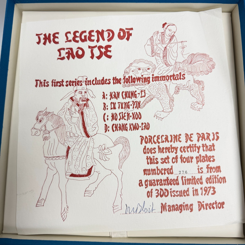 Legend of Lao Tse 3 Plates Limited Edition Series 276/300 Limoges France w/ Box
