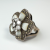 Vintage Sterling Silver Floral Mother of Pearl Marcasite Ring Signed HAN THAI